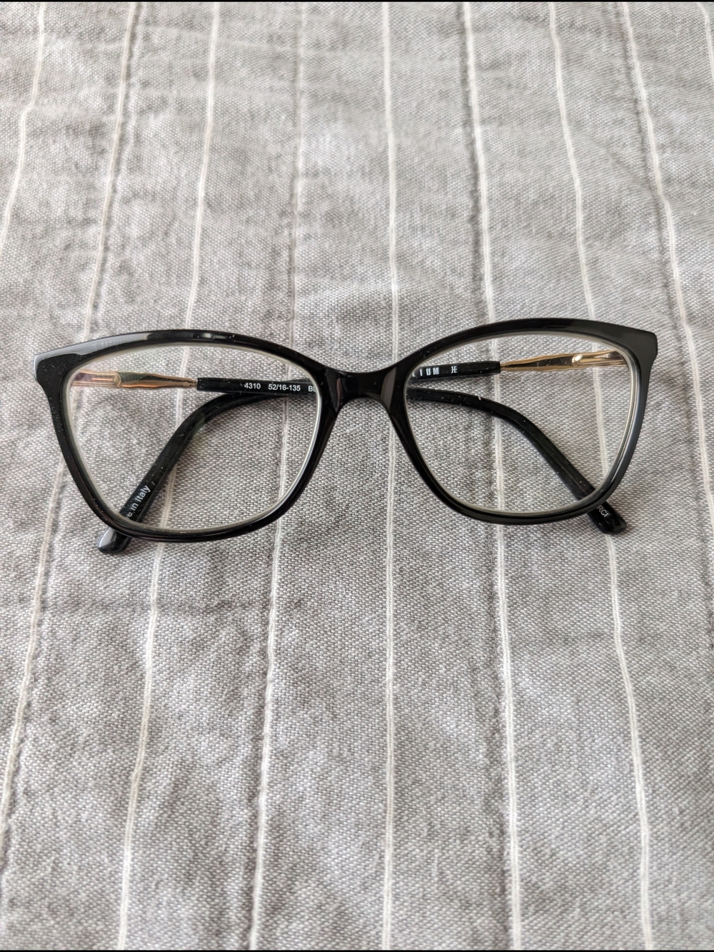 Helium Paris Black Cat-Eye Women's Prescription Eyeglasses Rhinestone